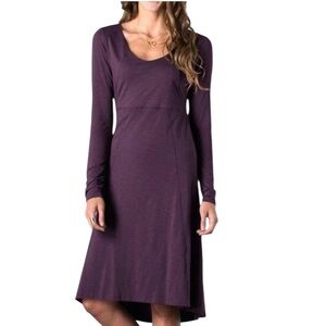 Horny Toad & Co Bellflower Dress Size M PINK Organic Cotton Blend Long Sleeve